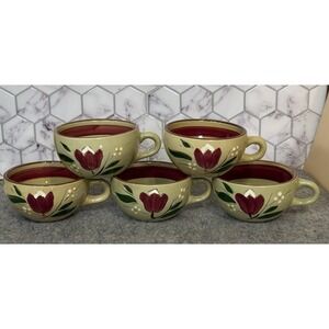 Stangl Pottery MCM Magnolia Pattern Cups 5 EUC!